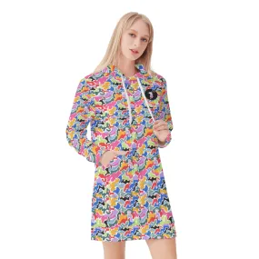 Women's Multi Color Camo Hoodie Dress