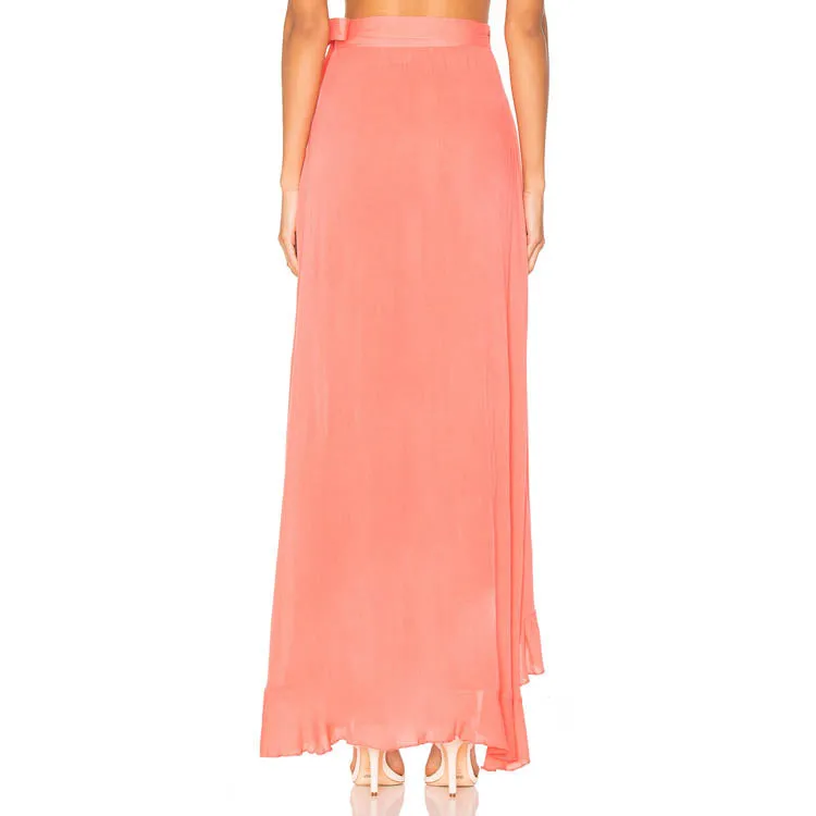 Women's Printed Side Slit Sheer Chiffon Maxi Skirt #Maxi Skirt