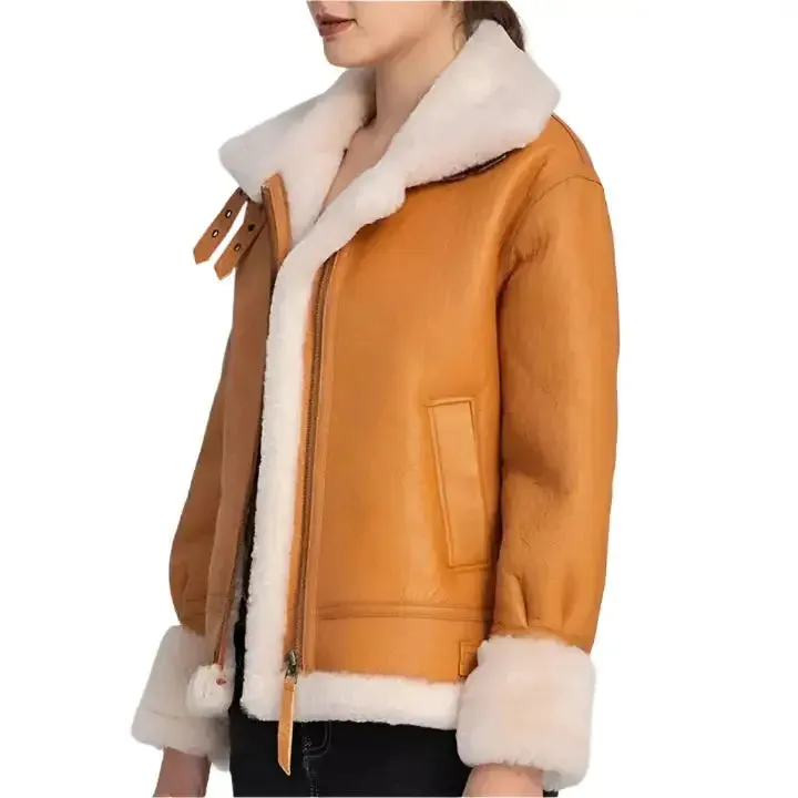 Women's Vintage RAF Aviator Shearling Jacket – Sheepskin Flight Style