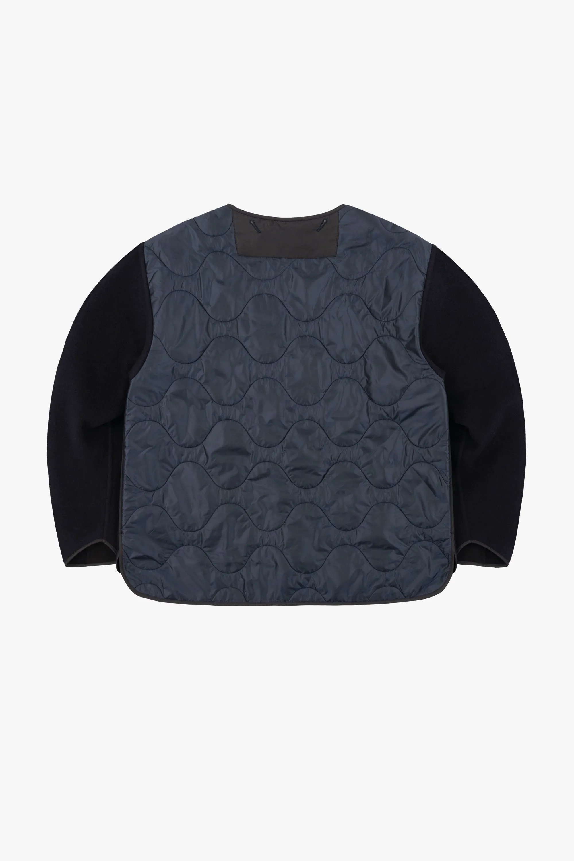 Wool Cropped Peacoat - Navy / Black