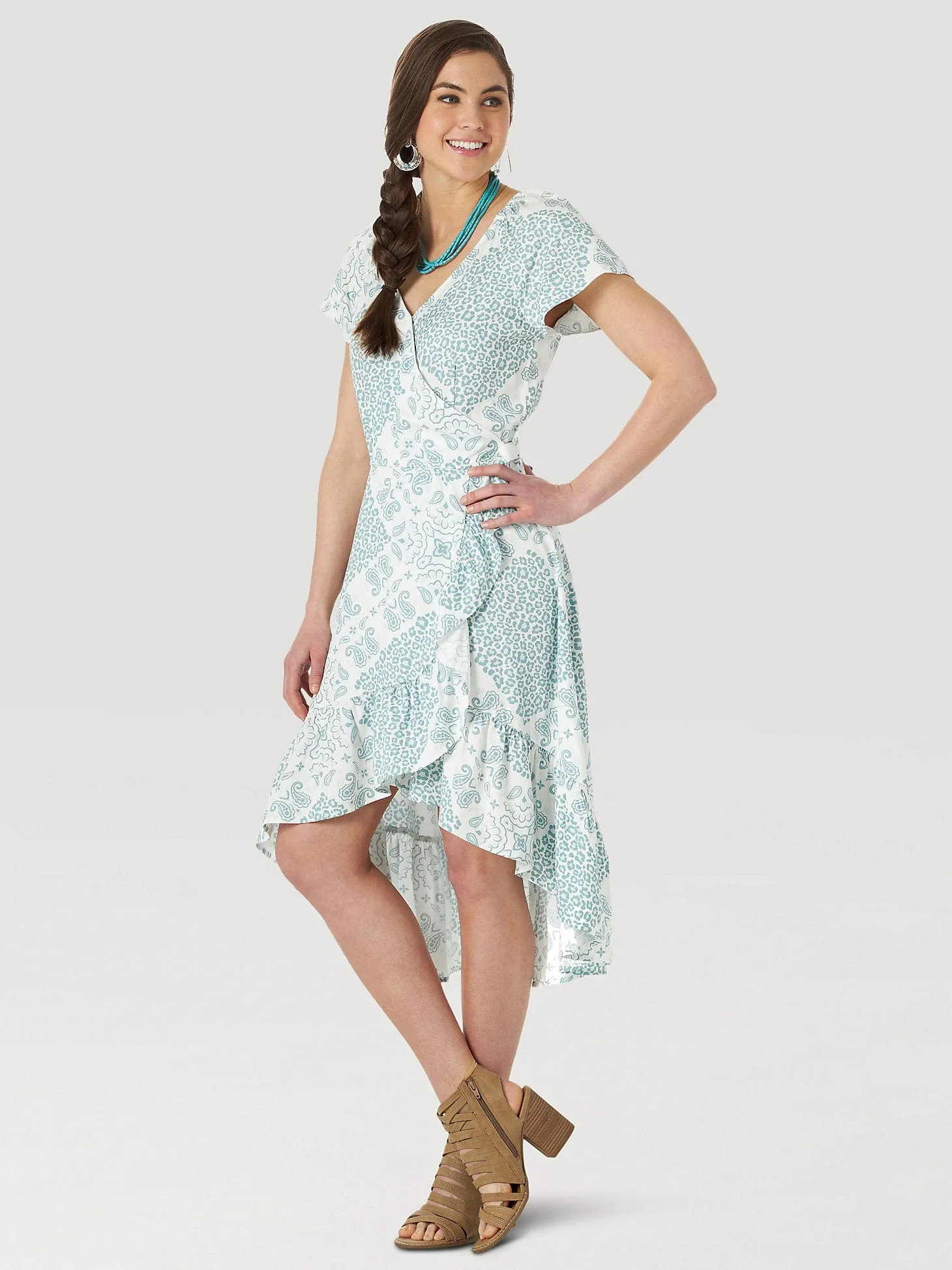 Wrangler High low Wrap Print Dress
