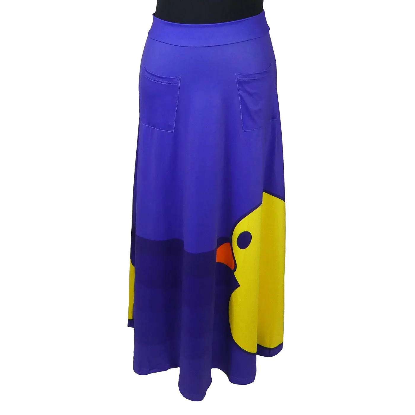 Yellow Ducky Maxi Skirt With Pockets